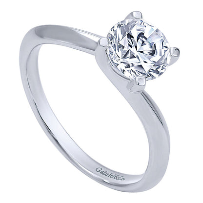 Engagement Ring 14k White Gold Bypass