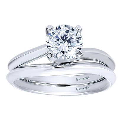 Engagement Ring 14k White Gold Bypass
