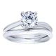Engagement Ring 14k White Gold Bypass