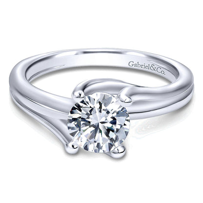 Engagement Ring 14k White Gold Bypass