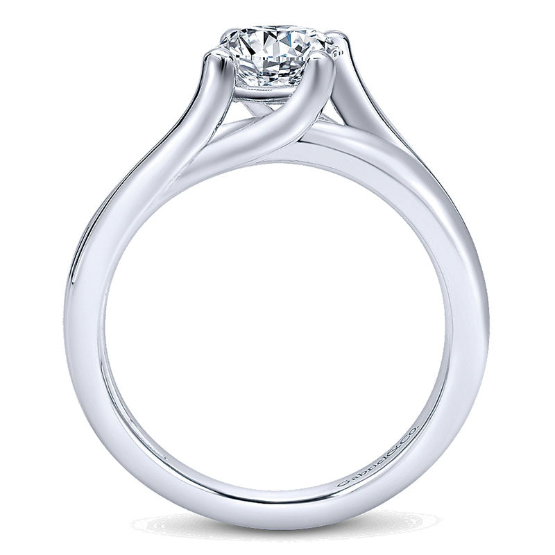 Engagement Ring 14k White Gold Bypass