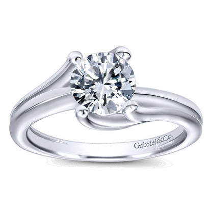 Engagement Ring 14k White Gold Bypass