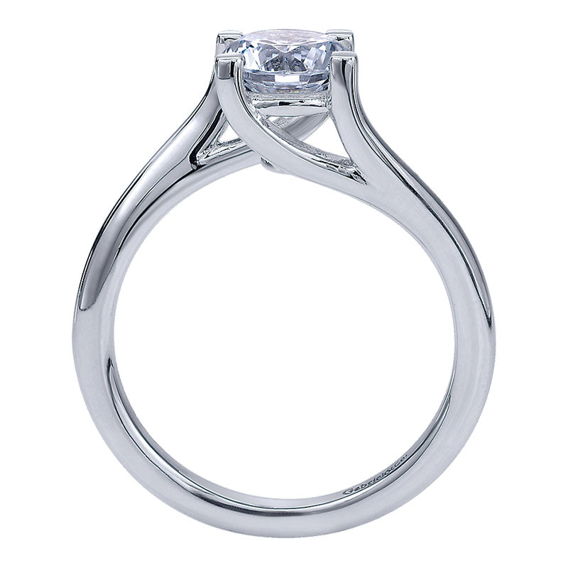 Engagement Ring 14k White Gold Bypass