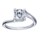 Engagement Ring 14k White Gold Bypass