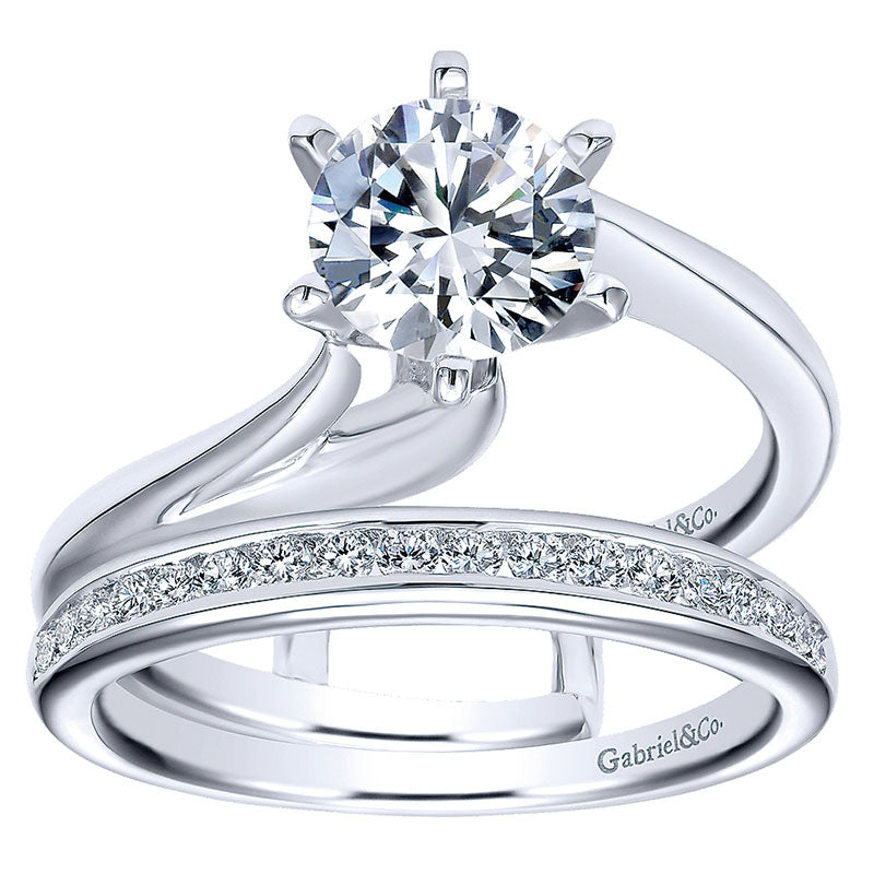 14K White Gold Bypass 14K White Gold Engagement Ring ER10482W4Jjj