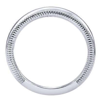 Wedding Band 14k White Gold Curved