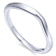 Wedding Band 14k White Gold Curved