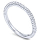 Wedding Band 14k White Gold Curved