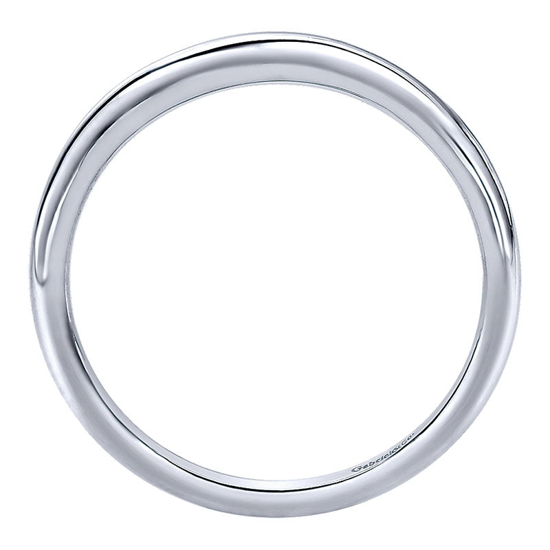 Wedding Band 14k White Gold Curved