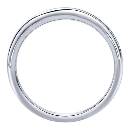 Wedding Band 14k White Gold Curved