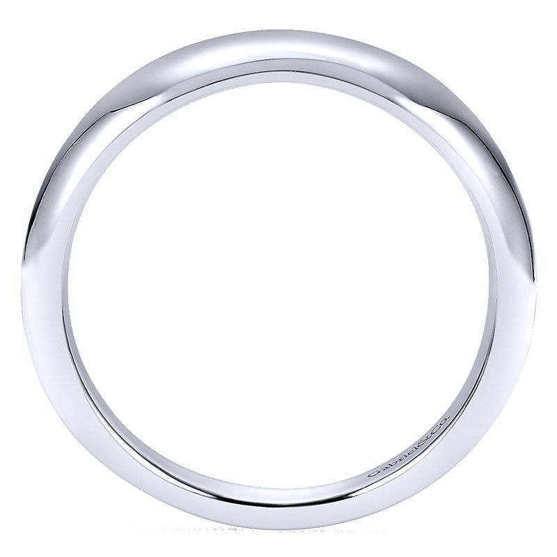 Wedding Band 14k White Gold Curved
