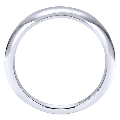 Wedding Band 14k White Gold Curved