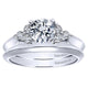 Wedding Band 14k White Gold Curved