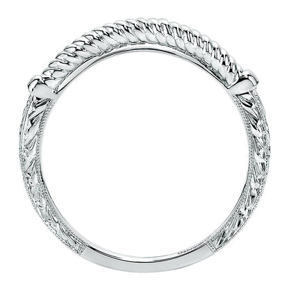 Wedding Band 14k White Gold Curved