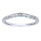 Wedding Band 14k White Gold Curved
