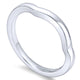 Wedding Band 14k White Gold Curved