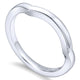 Wedding Band 14k White Gold Curved