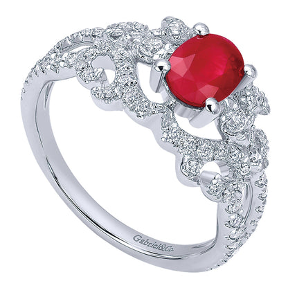 Ladies' Ring 14k White Gold Lusso Color Fashion