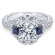 14K White Gold Diamond ANd SApphire 3 Stones 14K White Gold Engagement Ring ER12577R4W44SA
