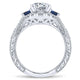 14K White Gold Diamond ANd SApphire 3 Stones 14K White Gold Engagement Ring ER12577R4W44SA