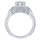 14K White Gold Diamond ANd SApphire 3 Stones Halo 14K White Gold Engagement Ring ER12583R4W44SA
