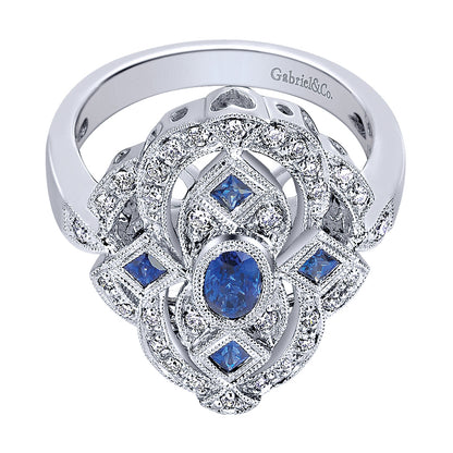 Ladies' Ring 14k White Gold Victorian Fashion