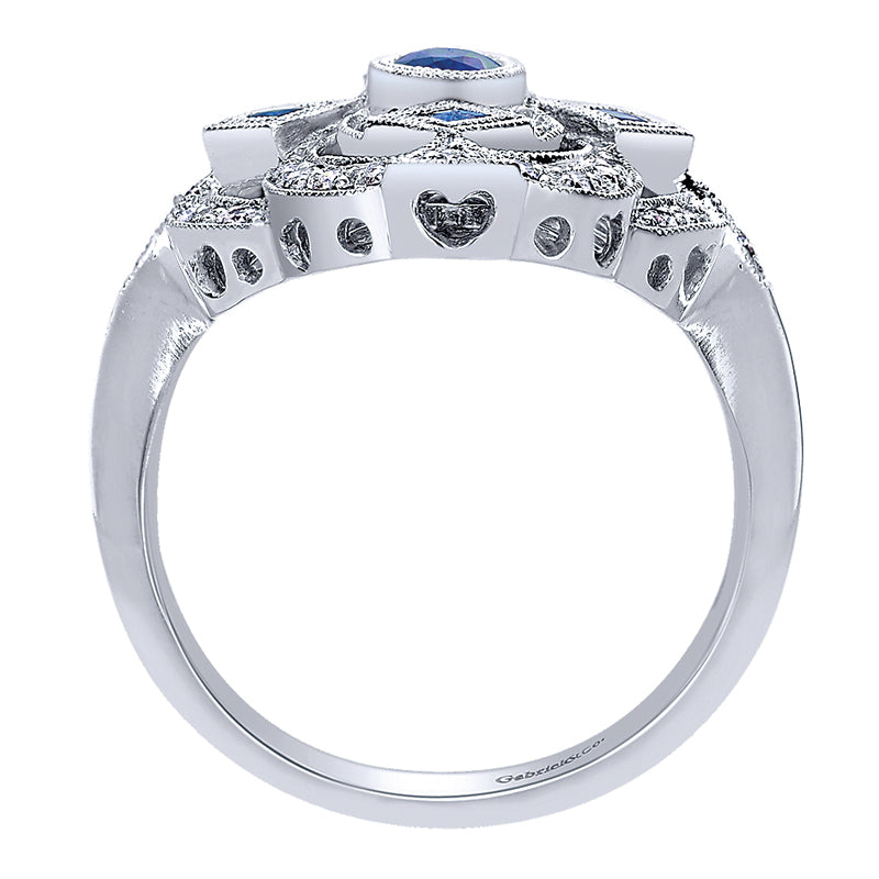 Ladies' Ring 14k White Gold Victorian Fashion