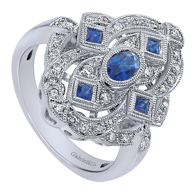 Ladies' Ring 14k White Gold Victorian Fashion