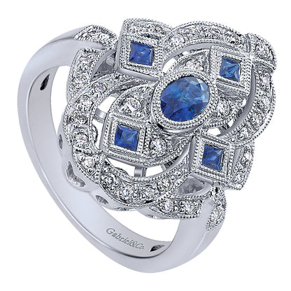 Ladies' Ring 14k White Gold Victorian Fashion
