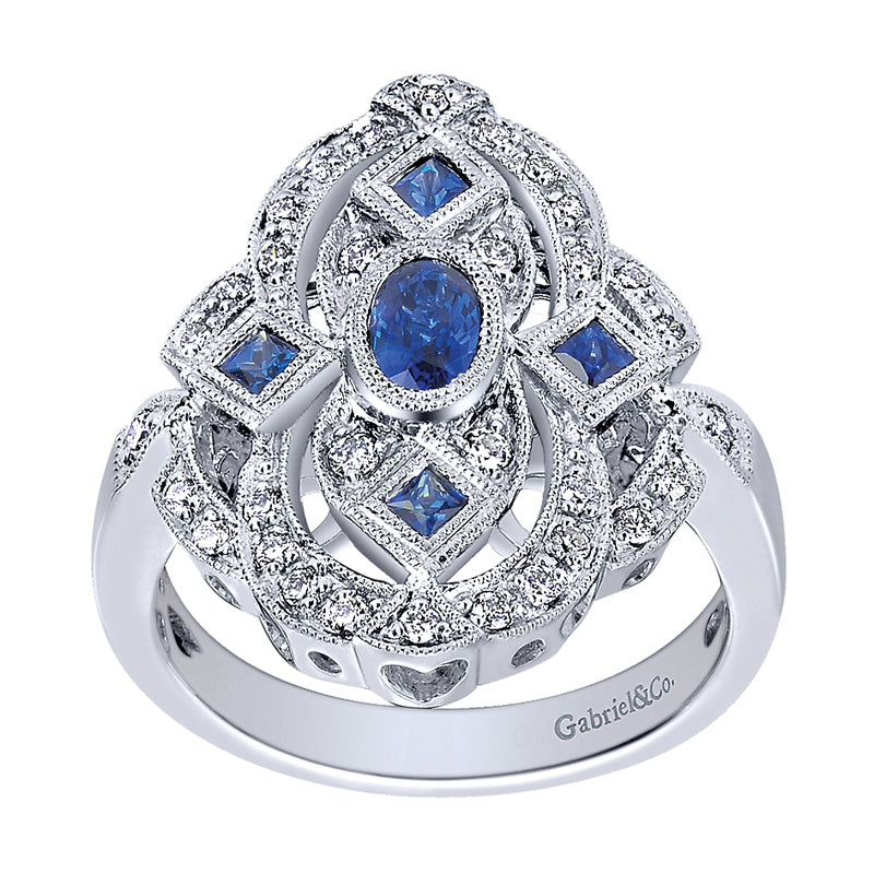 Ladies' Ring 14k White Gold Victorian Fashion