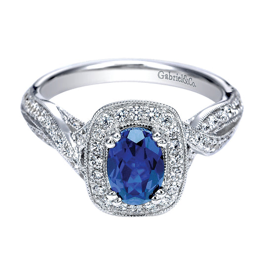 Ladies' Ring 14k White Gold Victorian Fashion