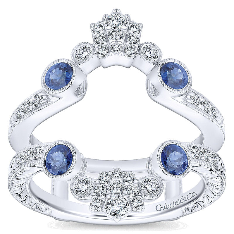Anniversary Band 14k White Gold Diamond And Sapphire Jacket