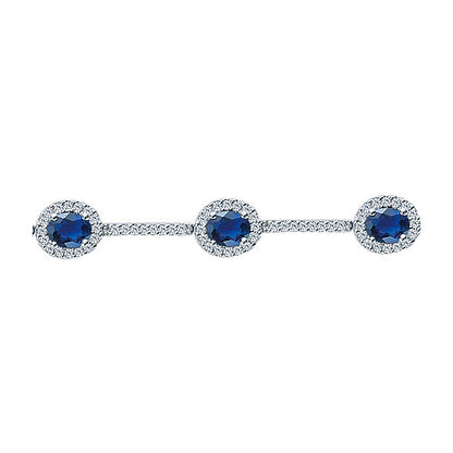 14k White Gold Diamond And Sapphire Tennis Bracelet