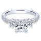 14K White Gold Diamond 3 Stone Princess Cut With European Shank 14K White Gold Engagement Ring ER402