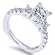 14K White Gold Diamond 3 Stone Princess Cut With European Shank 14K White Gold Engagement Ring ER402