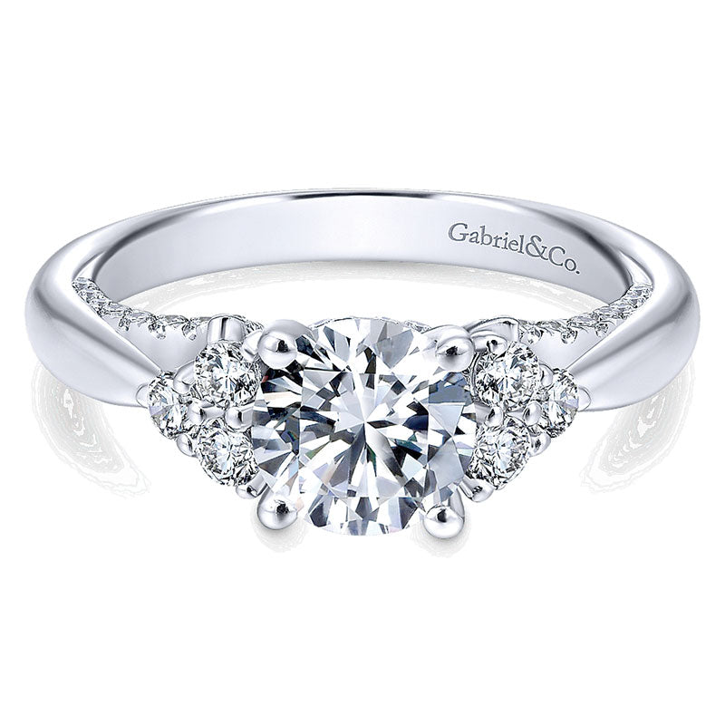 14K White Gold Diamond 3 Stones 14K White Gold Engagement Ring ER12620R4W44Jj