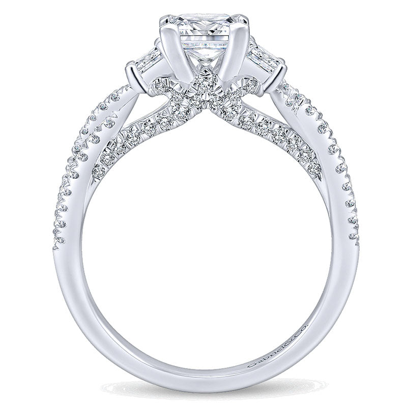 14K White Gold Diamond 3 Stones 14K White Gold Engagement Ring ER12663S3W44Jj