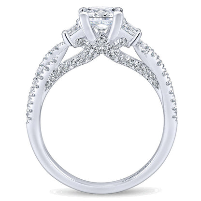 14K White Gold Diamond 3 Stones 14K White Gold Engagement Ring ER12663S3W44Jj