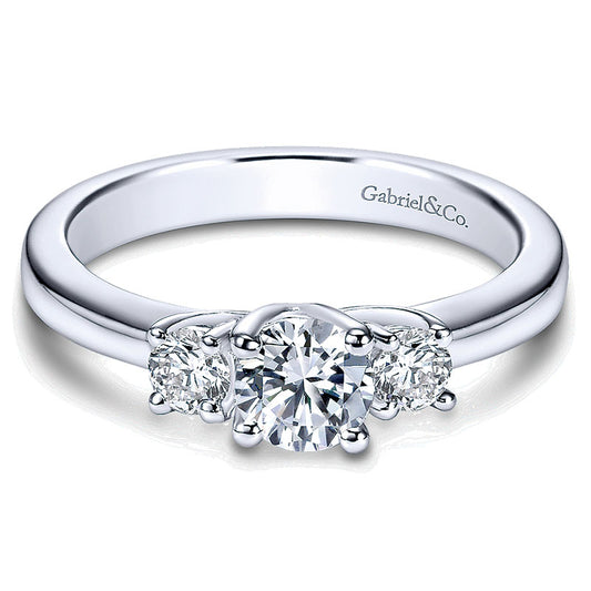 14K White Gold Diamond 3 Stones 14K White Gold Engagement Ring ER3811W44Jj