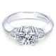 Engagement Ring 14k White Gold Diamond 3 Stones