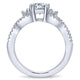 Engagement Ring 14k White Gold Diamond 3 Stones