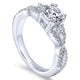 Engagement Ring 14k White Gold Diamond 3 Stones