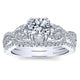 Engagement Ring 14k White Gold Diamond 3 Stones