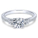 Engagement Ring 14k White Gold Diamond 3 Stones