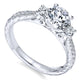 Engagement Ring 14k White Gold Diamond 3 Stones