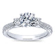 Engagement Ring 14k White Gold Diamond 3 Stones