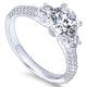 Engagement Ring 14k White Gold Diamond 3 Stones