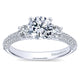 Engagement Ring 14k White Gold Diamond 3 Stones