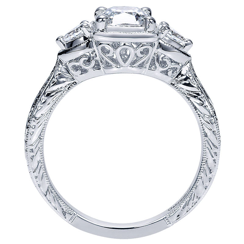14K White Gold Diamond 3 Stones 14K White Gold Engagement Ring ER8865W44Jj