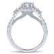14K White Gold Diamond 3 Stones Halo 14K White Gold Engagement Ring ER12771R4W44Jj